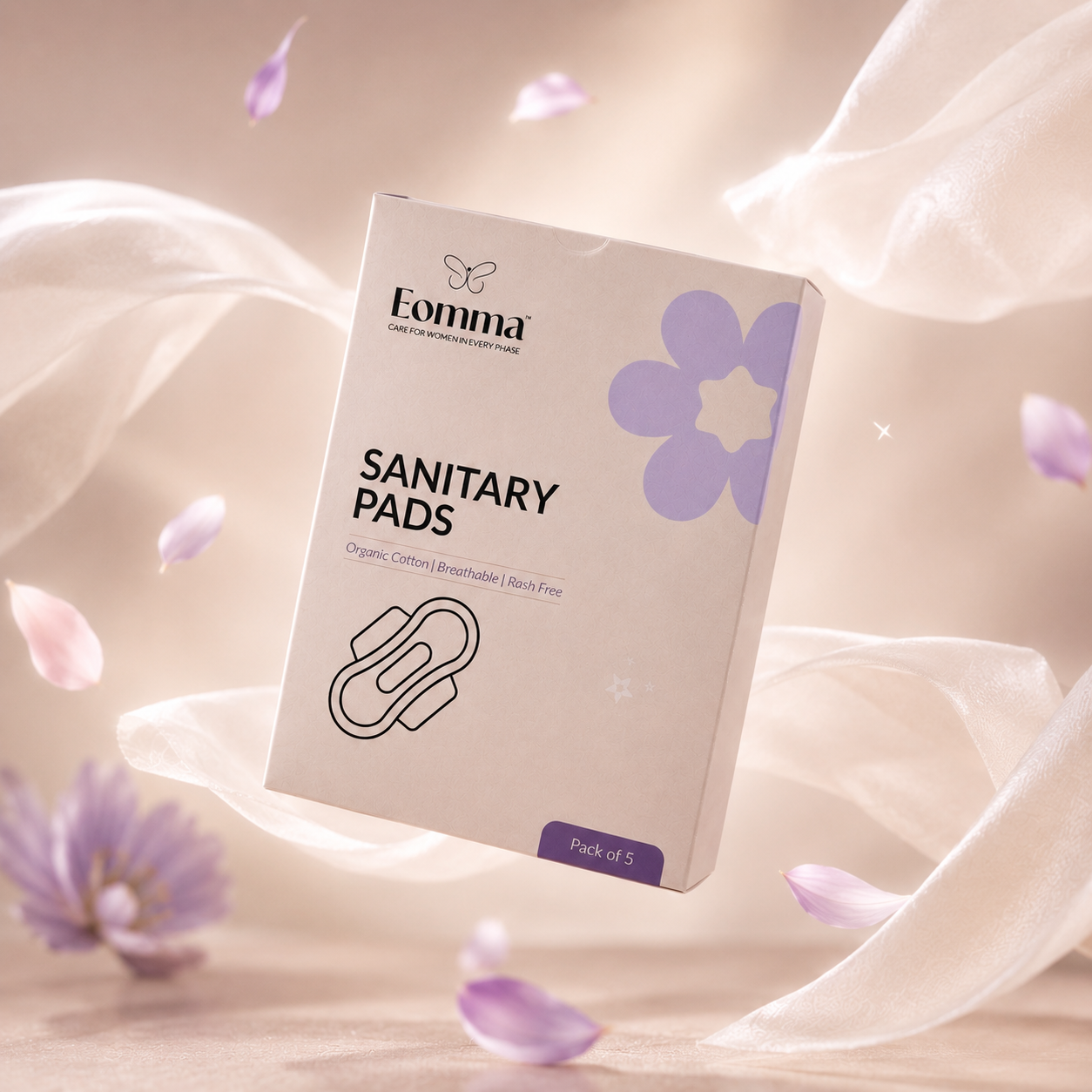EOMMA Organic Sanitary Pads – Pack of 5