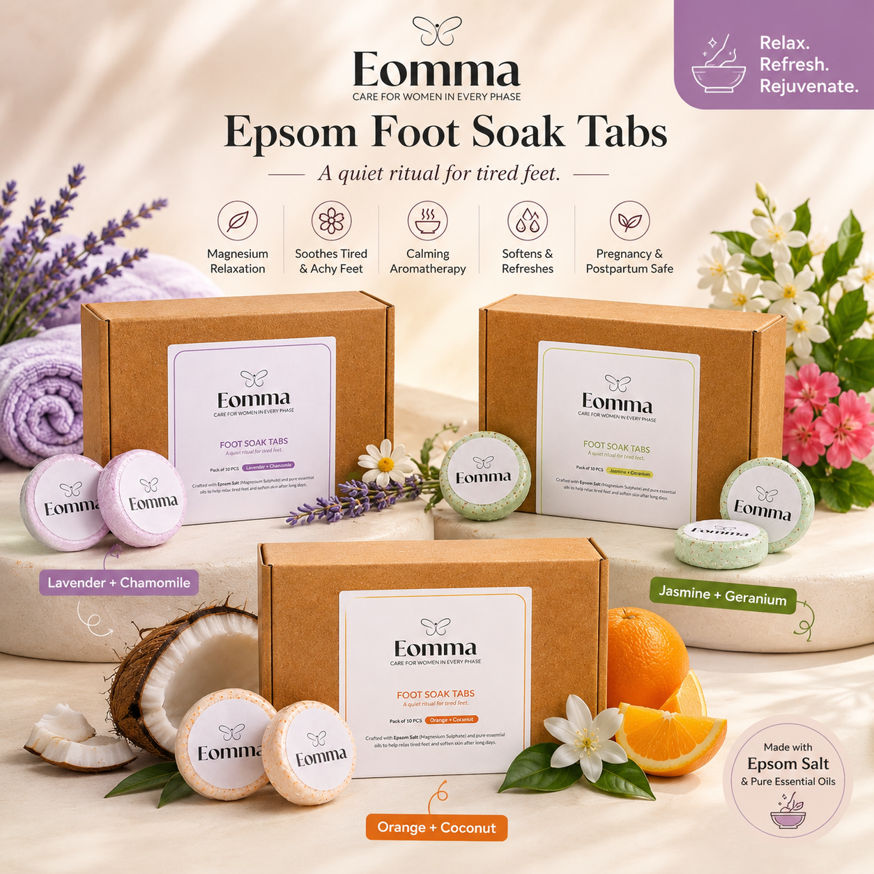 EOMMA Epsom Foot Soak Tabs