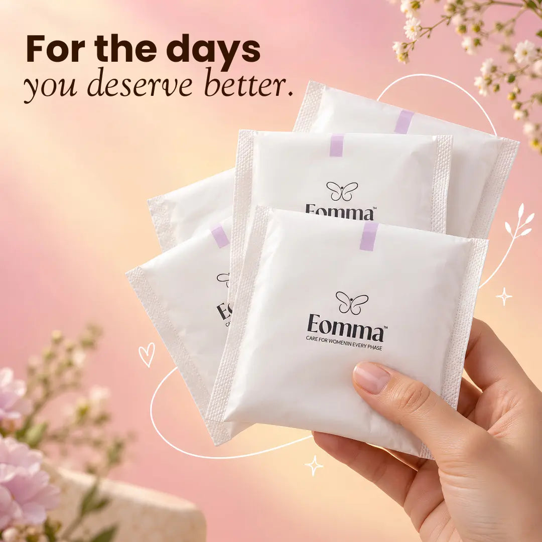 EOMMA Period Care Kit for Women | 5 Sanitary Pads, 5 Care Wipes, 5 Disposal Bags | Travel Pack of 5