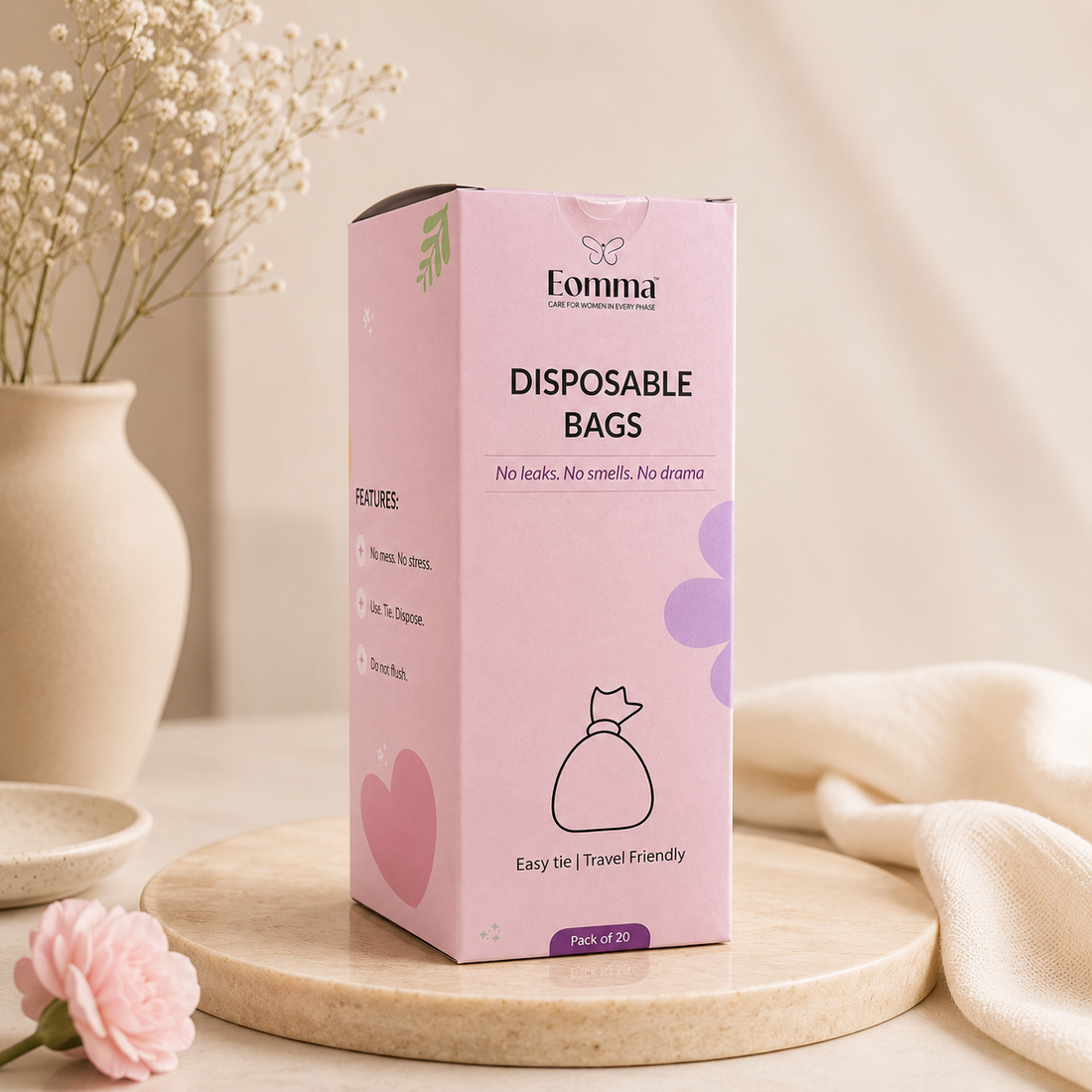 EOMMA Disposable Hygiene Bags – Pack of 20